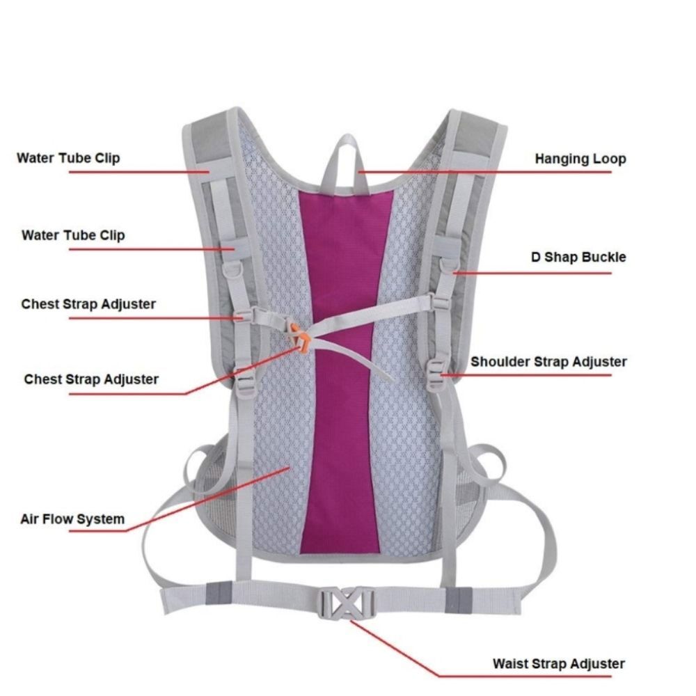 NWT KBNI Hydration Backpack Gray‎ and Purple - Picture 2 of 9